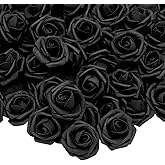 Bright Creations 100-Pack Black Artificial Flowers, Fake Foam Flowers for Halloween Decorations, DIY Crafts, Bouquets, and Black-Themed Parties (3 Inches)