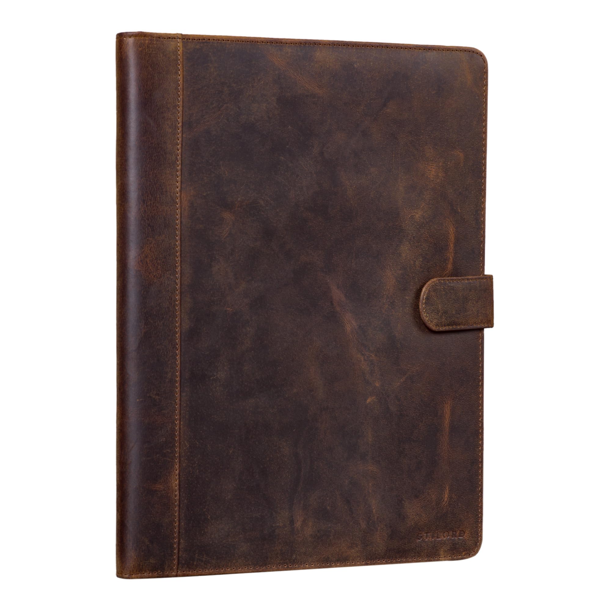 STILORD "Lennoxus" Porfolio Leather Conference Folder A4 Vintage Business Ma Document Folder for 12,9 inch iPads Genuine Vintage Leather Colour:Sepia - Brown