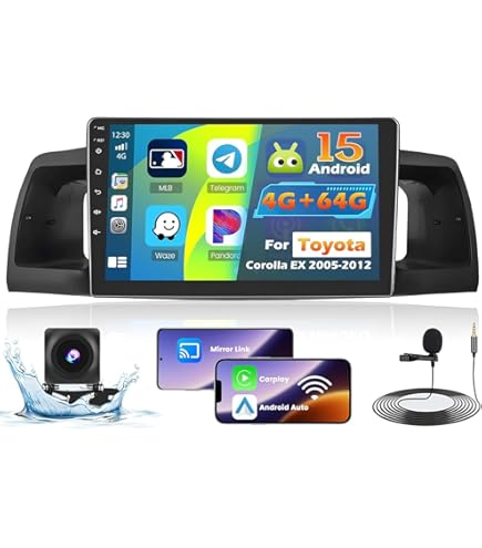 9 Inch Android Car Stereo For Toyota Corolla 2007-2012 - Wireless CarPlay & Android Auto + AHD Camera