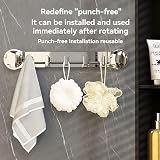 HYKJSHED Multifunctional Bathroom Wall Hooks, Removable Towel Rack view 4