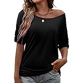 Smile Fish Women Casual Oversized Sexy Lips Print Off Shoulder T-Shirt