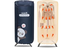 VIKUA Foldable portable dryer, upgraded large-capacity 900W quick clothes and shoes dryer, foldable compact home travel apartment RV dual-purpose dryer