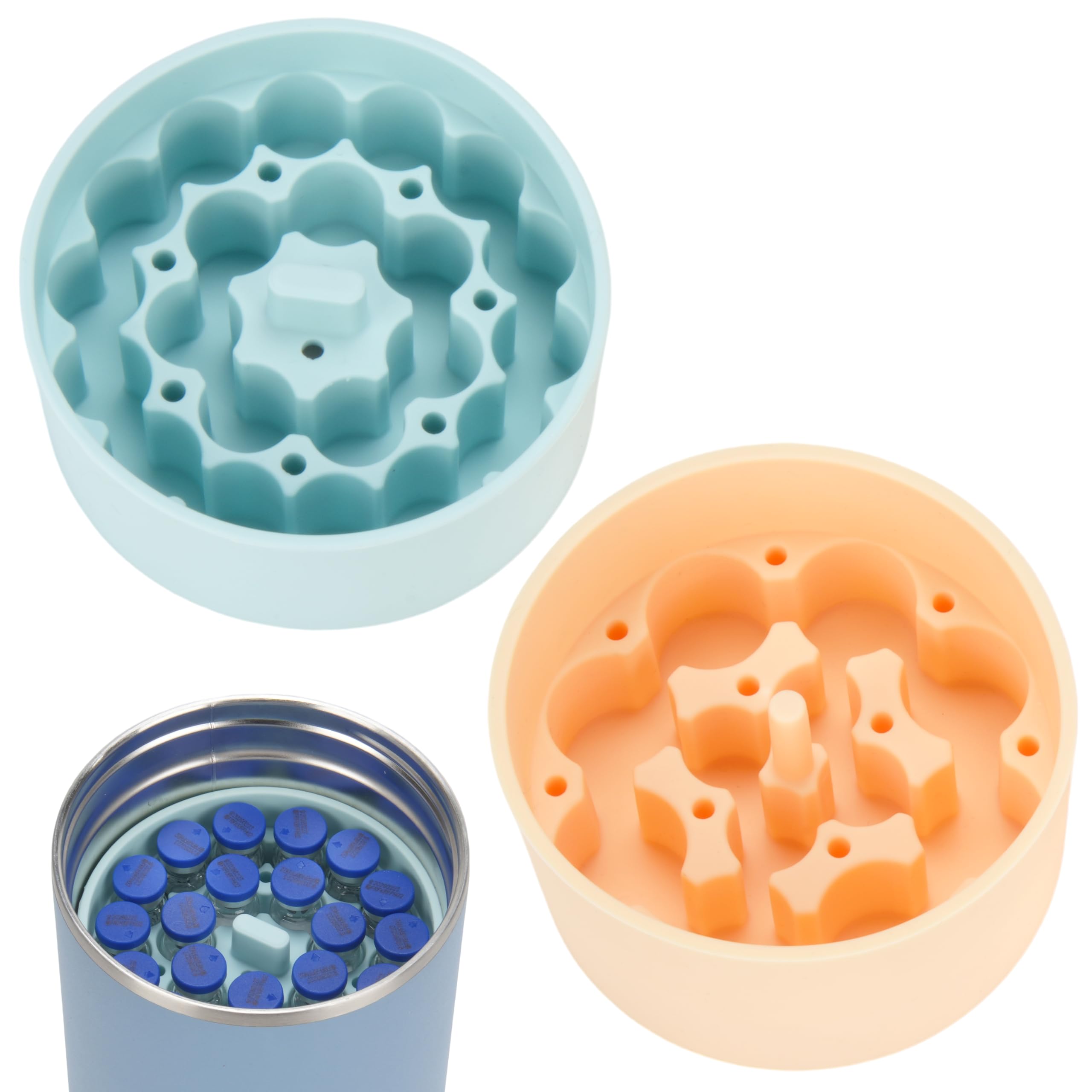 Photo 1 of 2 Pack Vial Storage Inserts for 32oz Hydrapeak Food Jars - Compatible with 3ml/10ml Vials, Dishwasher-Safe Peptide Organizer for Travel, Wellness & Fridge (No Vials/Jars Included)