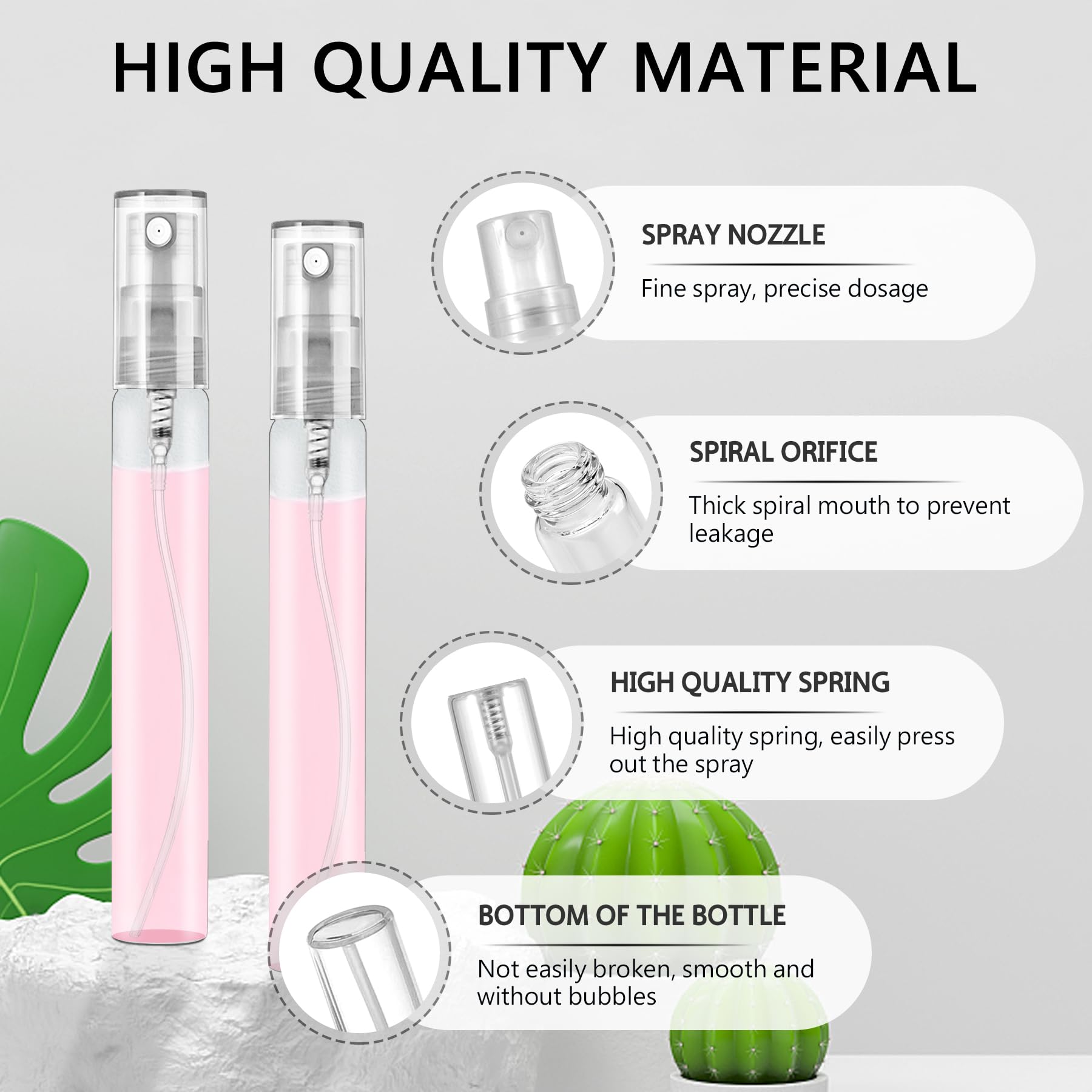 Csdtylh Mini Spray Bottles 70PCS 10ML Clear Glass Perfume Bottles Refillable Fine Mist Spray Bottles Empty Fragrance Sample Spray Containers Cosmetics Atomizer for Cleaning,Travel,Essential Oils