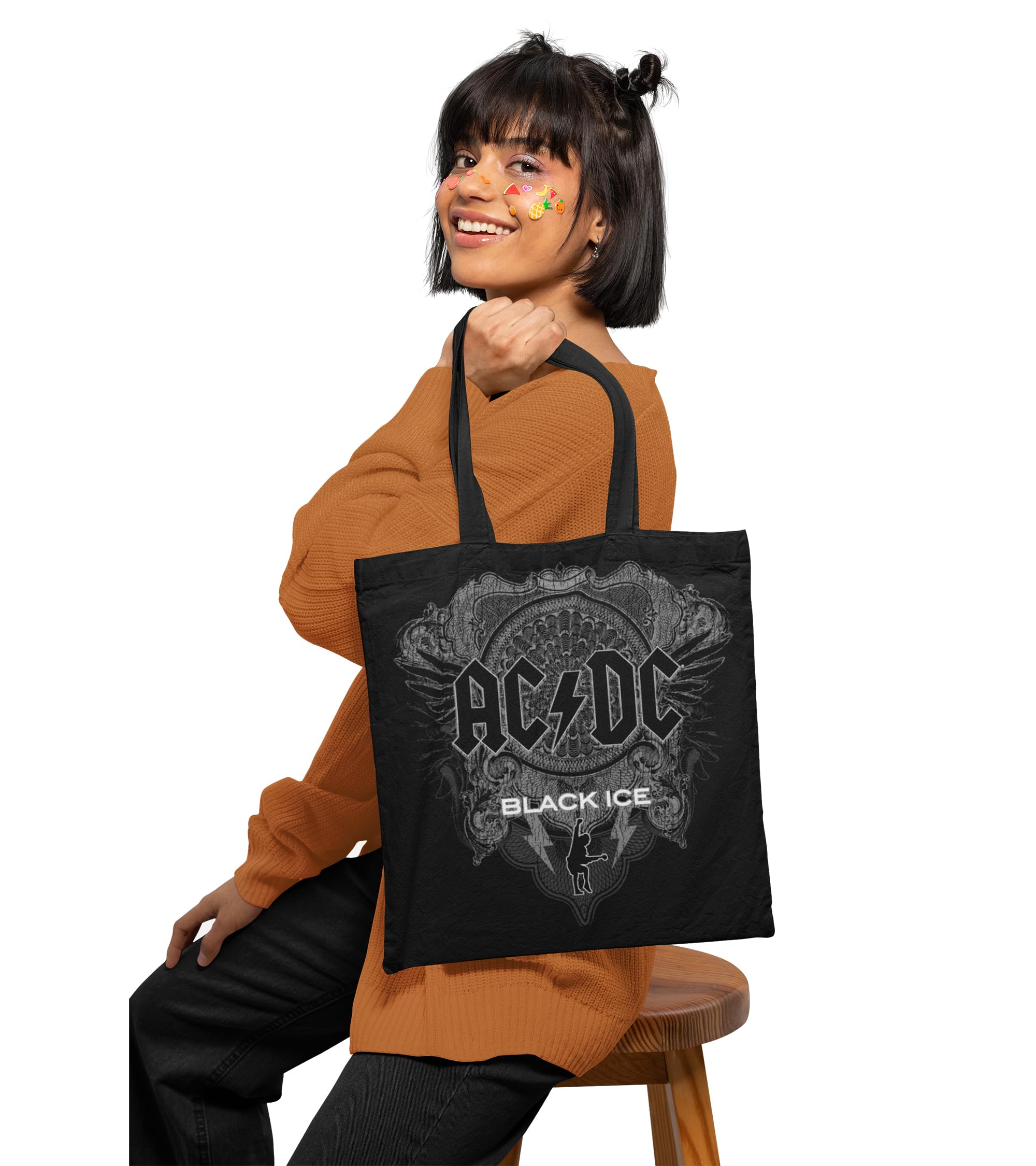 cotton division AC/DC Bwacdcrbb002 Unisex Tote Bag, Black, One Size, Black, One Size, Utility