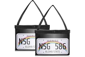 2 Pcs License Plate Holder with Hanging Strap Test Drive License Plate Holder License Plate Tag Bag Dealer Plates Tag Bags Bl