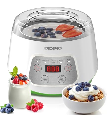 Yaourtière Automatique 1600 Ml – Pot En Inox 304, Minuterie 48h, Contrôle Température | Machine à Yaourt Probiotique Avec 8 Pots