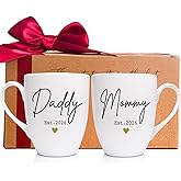 Mommy & Daddy Coffee Mugs Gifts for New Parents 2026, Mom and Dad Mug Set – Perfect for Expecting & First-Time Parents, Pregnancy Announcement, Baby Reveal Mug -246