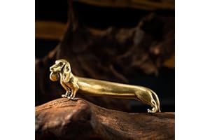 CHOVY Vintage Solid Brass Miniature - Delicate Dachshund Desk Ornament for Pet Enthusiasts - Exquisite Collectible and Home Décor Accent（Dachshund）