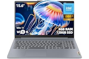 Lenovo IdeaPad Slim 3i Laptop, 15.6" FHD Anti-Glare, Intel N100, 4GB LPDDR5, 128GB SSD, Windows 11 in S Mode, SD Card Reader,