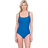 Gottex Harbourside Women’s Textured Square Neck One Piece Swimsuit with Soft Cups and Tummy Control Beachwear Essential