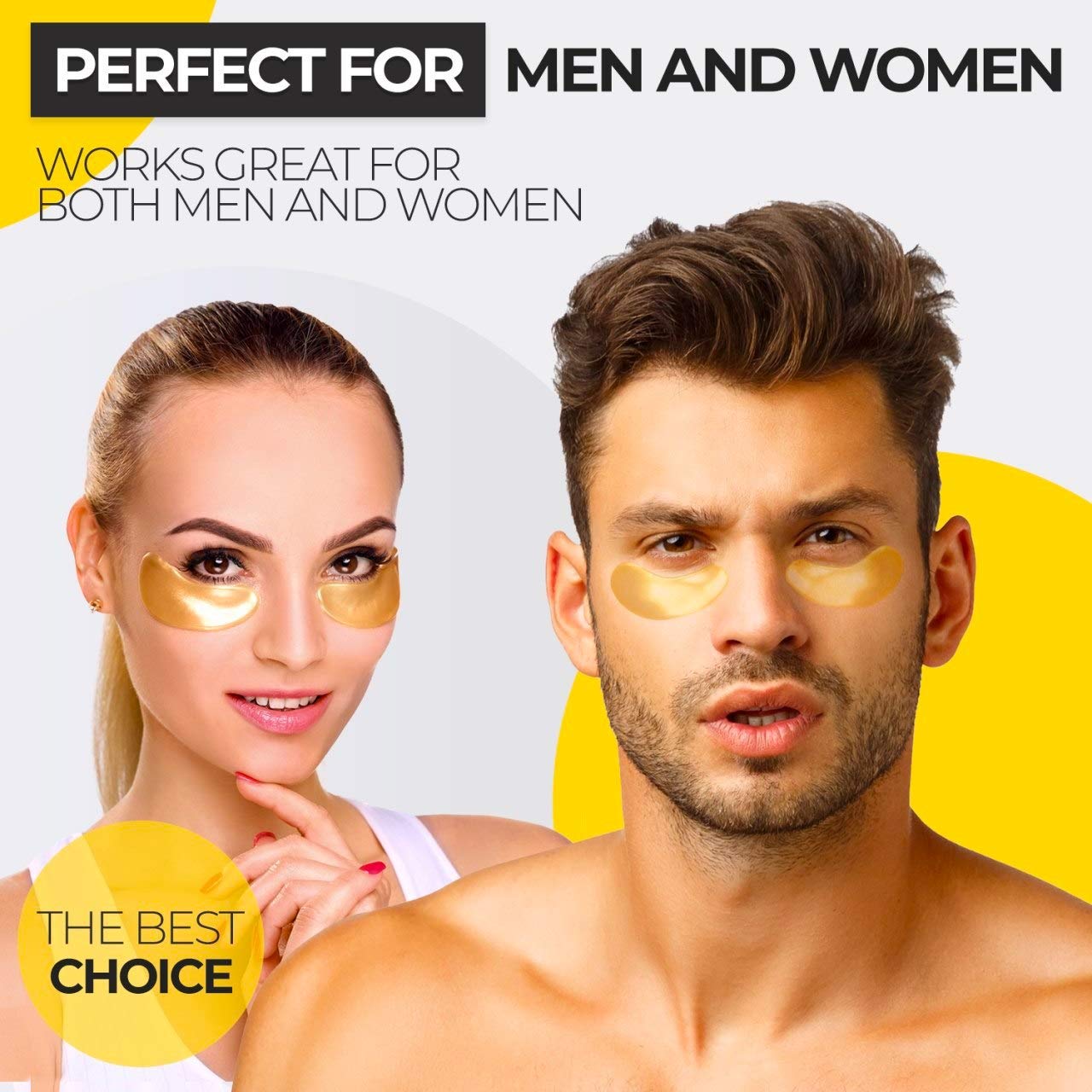 Under Eye Collagen Patches - 24K Gold Eye Mask Anti-Aging Hyaluronic Acid - Under Eye Mask for Reducing Dark Circles & Puffy Eyes (30 PAIRS) - Under Eye Bags Treatment : Beauty