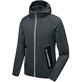 Little Donkey Andy Men's Fleece Lined Running Thumb Hole Jacket Winter Stretch Hoodies Full Zip Up Hooded Coat Workout Hiking