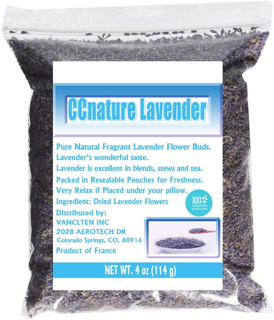 CCnature Organic Lavender Flowers Dried Lavender Buds Culinary Grade 4oz