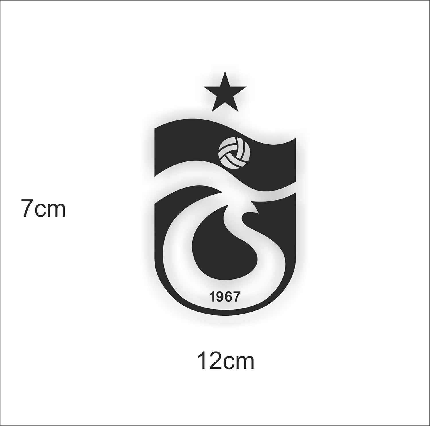 Trabzonspor Original 12 X 7 Cm Hochleistungsfolie In Der Farbe Weiss Logo A158 Aufkleber Magnete Auto Motorrad