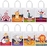 Deekin 24 Pcs Carnival Bags Carnival Gift Bags Carnival Treat Bag Non Woven Carnival Party Decorations Carnival Shopping Tote Reusable Grocery Bag with Handle for Birthday Holiday Party