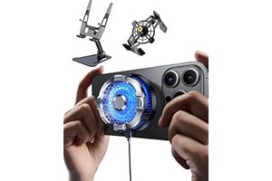 ACEDAYS Magnetic Phone Cooler, Phone Cooling Fan with Semi-Conductor Cooling Chip, Universal Cellphone Radiator for Tiktok Live Streaming, Outdoor Vlog, Mobile Gaming(Including Phone Stand Holder)