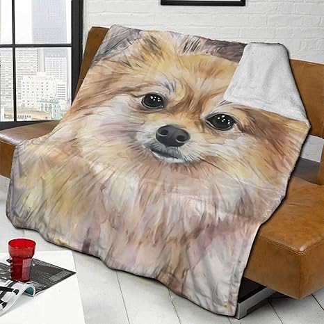 Amazon シェルパスローブランケット シェルパブランケット ポメラニアン水彩ポメラニアン子犬犬オールシーズンかわいい動物画ブランケット 洗えるエアコンブランケット50x40インチ ブランケット 毛布 オンライン通販