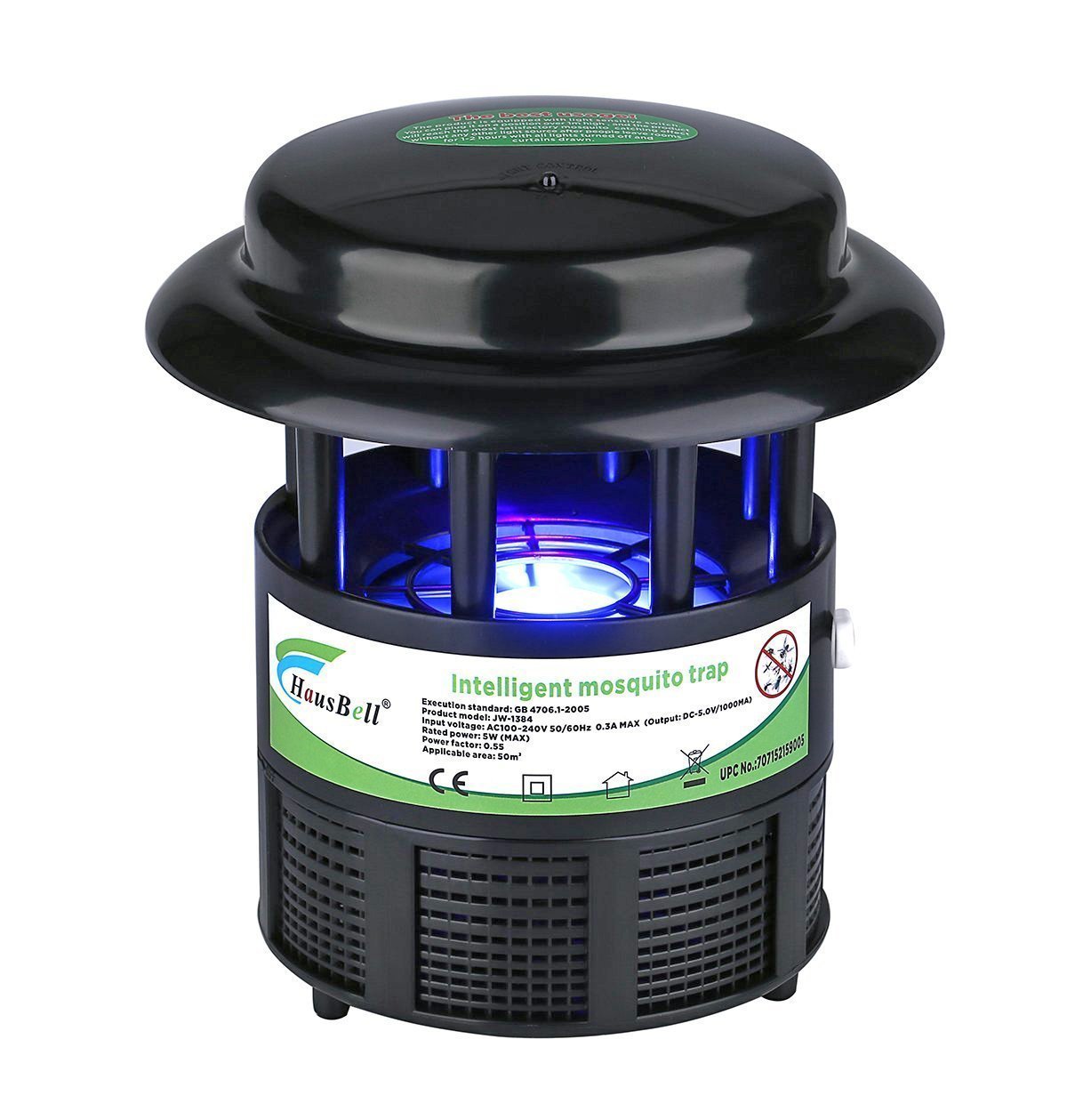 Hausbell Nontoxic Mosquito Trap Non-Chemical Flies Killer Mosquito Inhaler Auto On and Off With Light Sensor