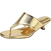 AIUNIIND Women’s Kitten Heel Sandals Square Open Toe Slip-On Flip Flop 1.57 Inch Thong Sandals Party Dress Heeled Sandals