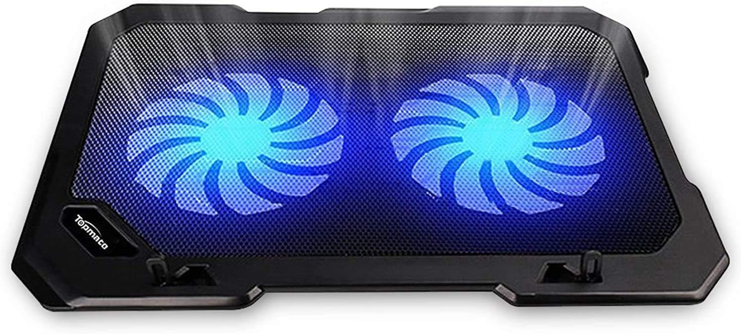 TopMate C302 10-15.6 Laptop Cooler Cooling Pad,Ultra Slim Portable 2 Quite 14CM Big Fans 1000RPM with USB Line Built in,Simple and Easy Use Design
