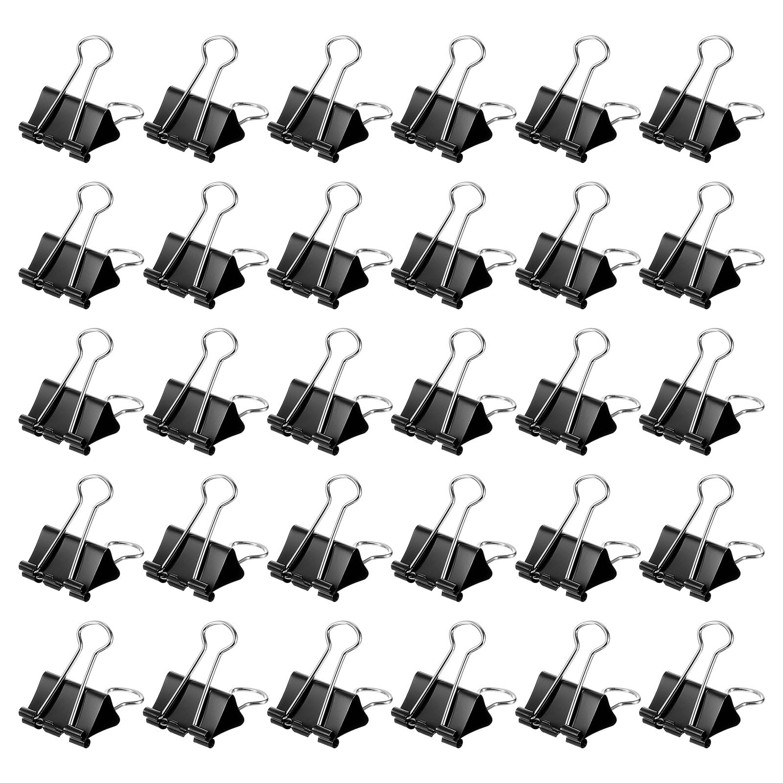 M&G Binder Clips 25mm/1 Inch, 8 Set Small Binder Paper Clip Bag Clips Pocket Clip Office Supplies for Organizing Documents and Papers, Black