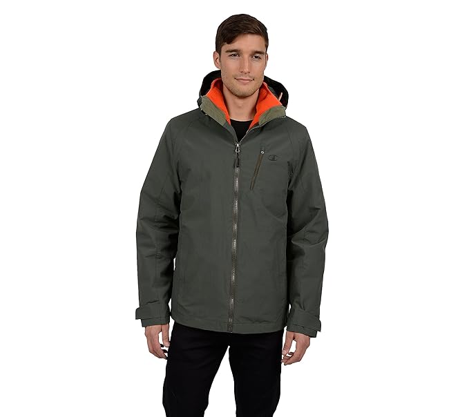 champion windbreaker olive