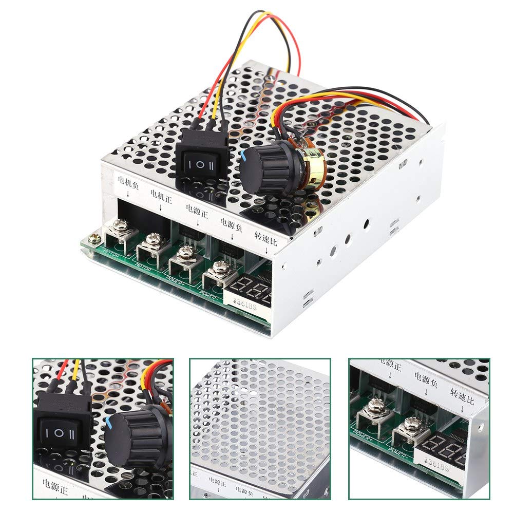 Motor Speed Controller, 10V-55V 60A DC Motor Speed Regulator Governor Switch with Digital Display Rotary Knob 100K