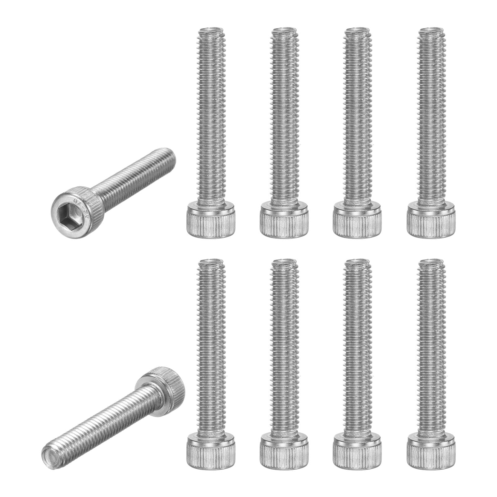 M METERXITY 10-Pack Socket Head Cap Screws Bolts M6x35mm 1mm Pitch Button Head Socket Screws 304 Stainless Steel Hex Socket Bolts [Silver]