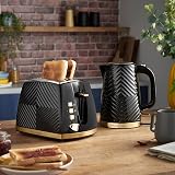 Russell Hobbs Groove 2 Slice Toaster High Lift Extra Wide Slots 850W Black view 3