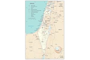 GENERIC Israel And Occupied Territories Map Poster 2 Canvas Wall Art Painting Bedroom Decoration For Home, Office, Classroom Unframe-style16x24inch(40x60cm)