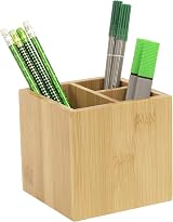Osco MOSO Bamboo Three Compartment Pen Pot Desk Organizer view 6