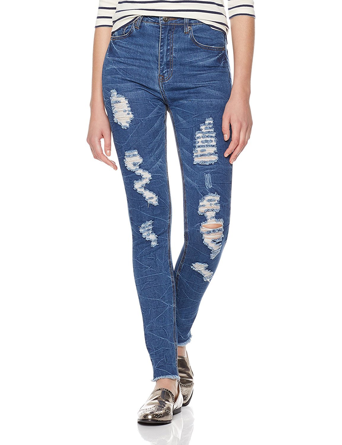 Lily Parker Women\'s Classic Dream Jean Slimming Fit Skinny Jean 28 Dark Blue