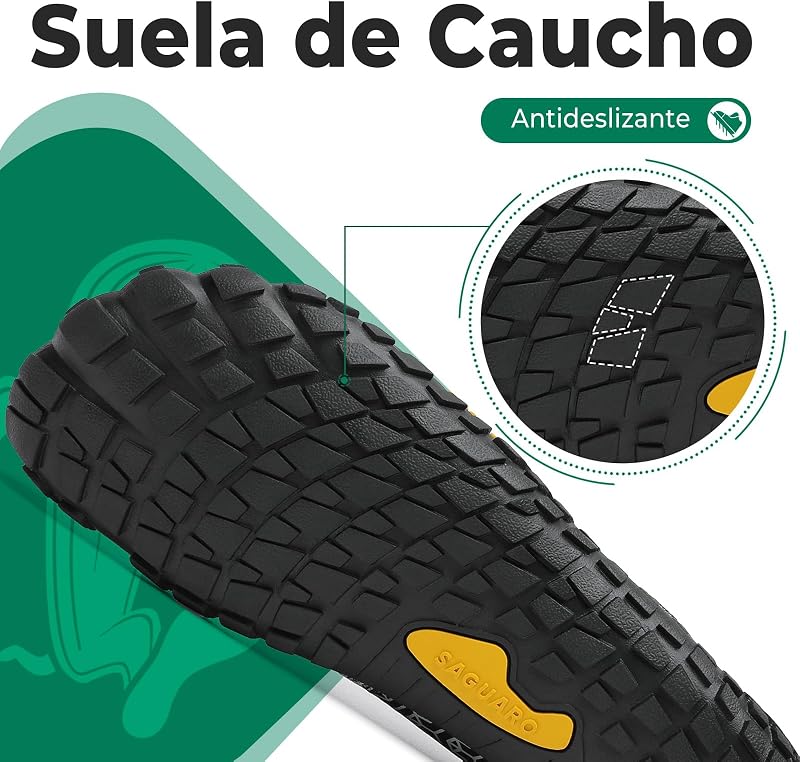 Barefoot Hombre Mujer Zapatillas Minimalistas Calzado Minimalistas Zapatillas de Trail Running Exterior Zapatos Barefoot Negro Humo,Gr.42
