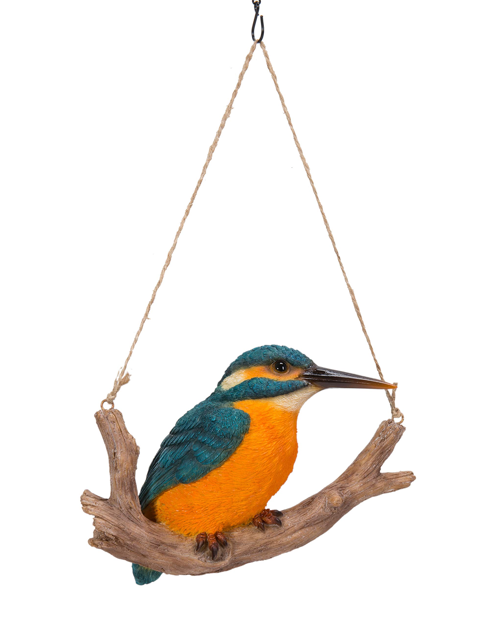 Vivid Arts Hanging Kingfisher on Branch - Hanging Garden Ornament (HGF-016)