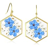 Pressed Flower Earrings Daffodils Pressed Wildflower Earrings Handmade Earrings Dry Flower Earrings Personalized Pressed Flower Earrings Handmade Unique Resin