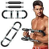 Merach Twister Arm Trainer, Adjustable Power Twister Bar, Chest Workout Equipment for Men, Portable Upper Body Workout Machine, Detachable Spring Resistance Home Fitness Equipment