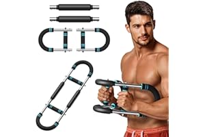 Merach Twister Arm Trainer, Adjustable Power Twister Bar, Chest Workout Equipment for Men, Portable Upper Body Workout Machine, Detachable Spring Resistance Home Fitness Equipment