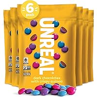 Unreal Dark Chocolate with Crispy Quinoa, Zero Sugar Alcohols, Non-GMO, 5 Oz (Pack of 6)