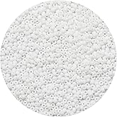 ORNSHIZI 3mm White Seed Beads 8/0 50gram About 1780pcs Seed Beads for Making Wrist Bracelet Earring Necklace Jewelry.