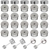 20 Pcs Stainless Steel Earring Backs,2mm Flat Back Earrings Replacements Screw-On Earring Backs for Studs 20 Gauge Flat Backs for Earrings Piercing Jewelry DIY Accessories(0.8mm Hole)
