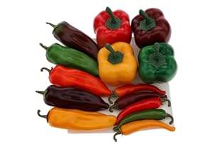 Gresorth Fake Mixed Pepper Collection Artificial Chili Vegetables Home Party Shop Christmas Decoration - 14 PCS
