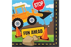 Construction Truck Birthday Party Napkins, 16ct