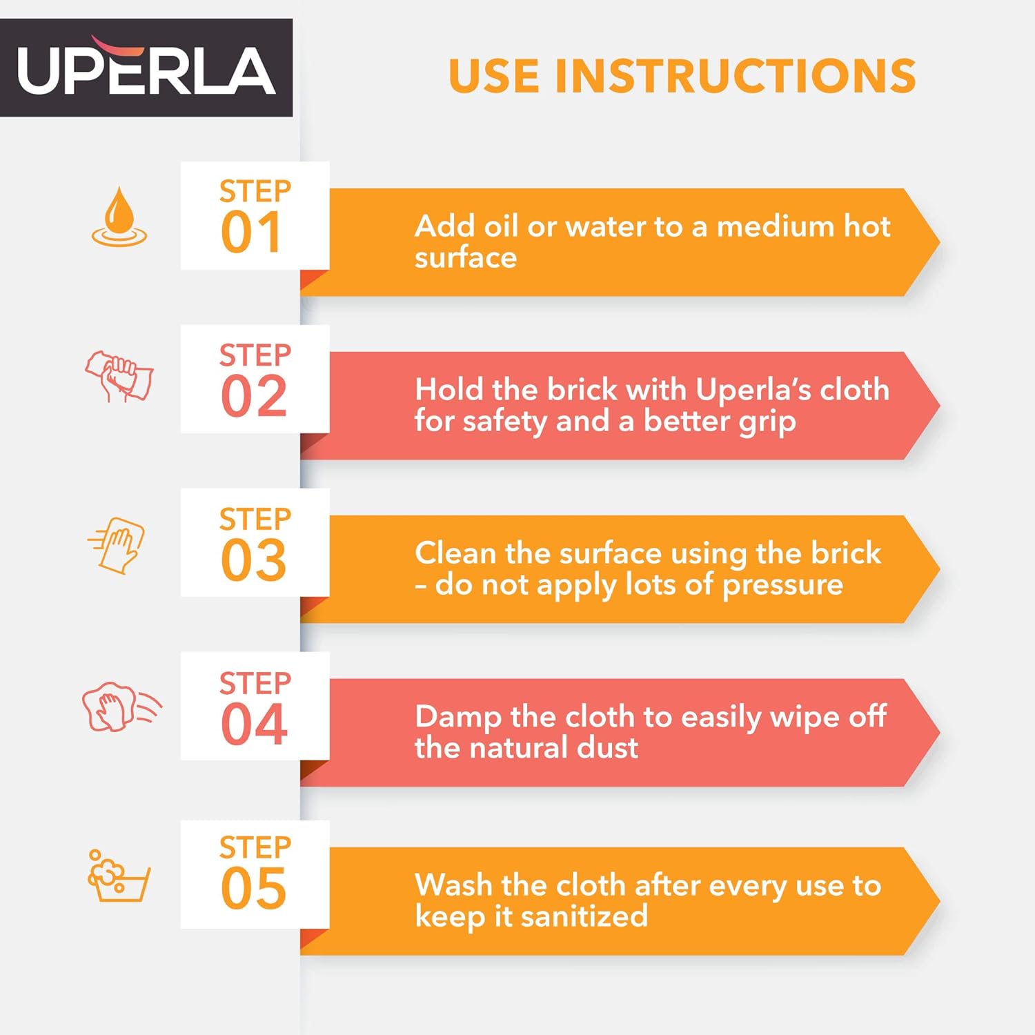 Uperla Premium Grill Brick Griddle Stone Cleaning Kit (4 Pack) - Advanced High Density - Microfiber Cloth Included - Effective in Grease and Stains Removal: Home & Kitchen