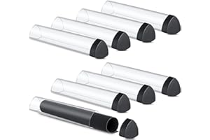 Hsei 8 Pcs Gaming Prism Playmat Tube 15 Inch Play Mat Poster Holder Tube Easy in and Out Playmat Case for Card Storage Toy Card Play Mat, Won't Roll Off Surfaces(Black, Clear)