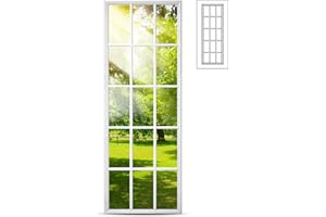 Pushglossy 22" x 64" Entry Door Glass Insert with Low-e Clear Glass White Exterior Front Door Window Inserts Replacement Kit for Home Improvement(15 Lite)