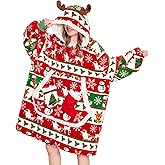 OLAOLA Wearable Blanket Hoodie for Adults, Oversized Fluffy Hooded Blanket Thick Sweatshirt with Pockets