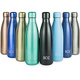 BOZ Stainless Steel Water Bottle - Insulated Water Bottle Vacuum Double Wall (500mL / 17oz), BPA Free (Monaco Blue)