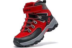 JMFCHI Kids Hiking Boots Boys Girls Outdoor Walking Climbing Sneaker Comfortable Non-slip Snow Shoes Hiker Boot Antiskid Steel Buckle Sole