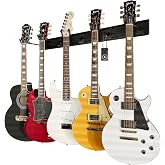 String Swing SW5RL-B-K Guitar Wall Mount Bundle with 5 Guitar Hangers &amp; 1 Black Vein Strong Wall Mount